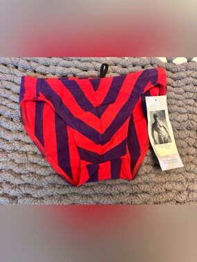 Striped Red & Purple Bikini Bottom